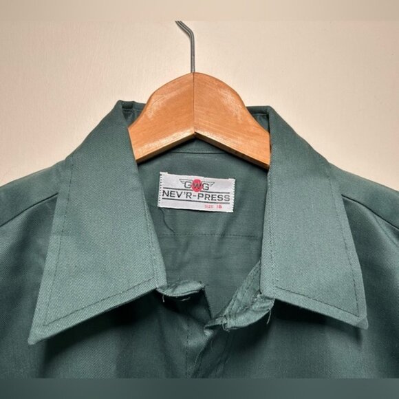 GWG Vintage 60s Nev’R Press Button Down Work Shirt L/XL - Picture 4 of 6